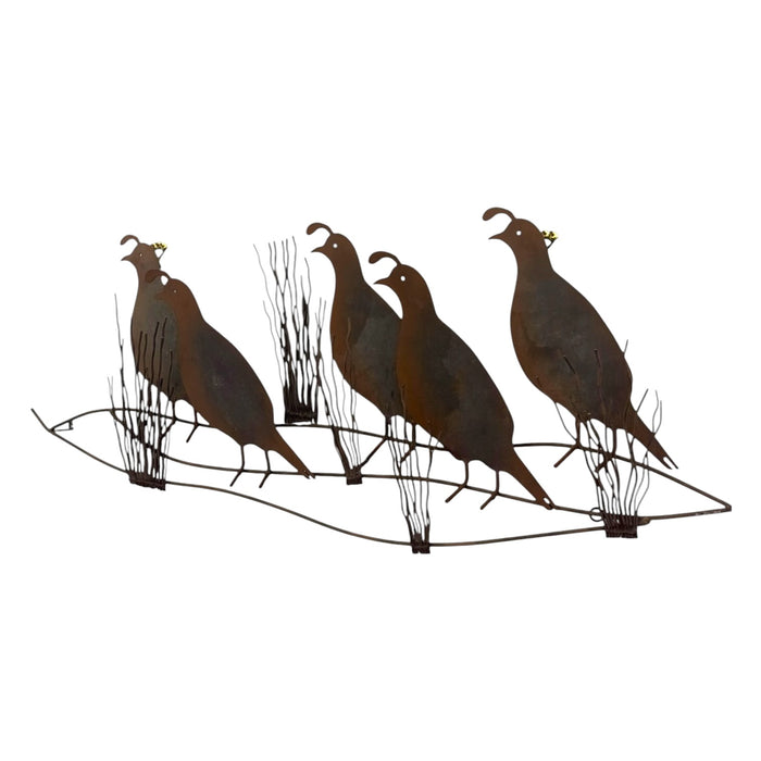Vintage C. Jeré Signed Metal Quail Covey Wall Sculpture 1980(Available by online purchase only).