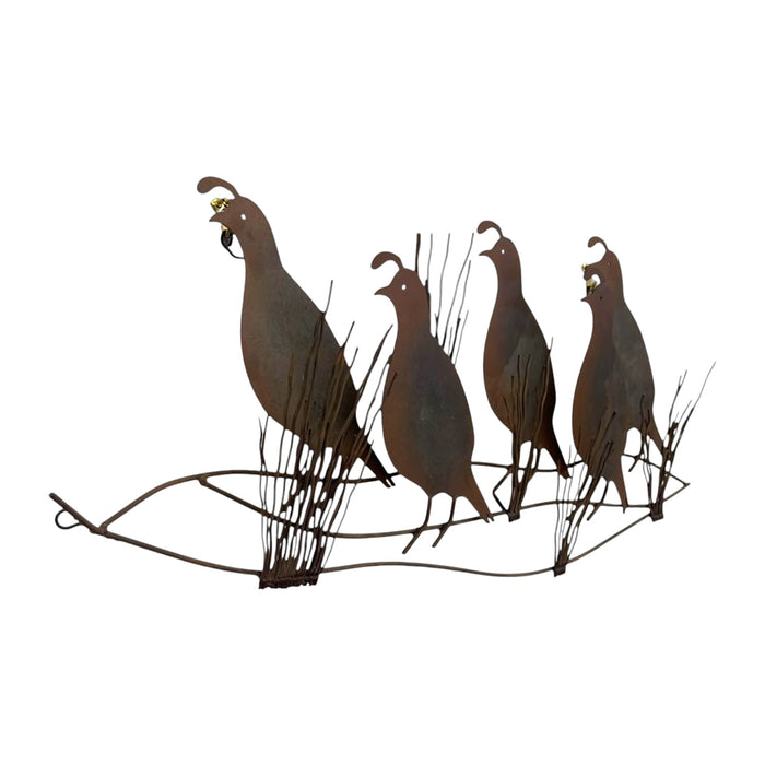 Vintage C. Jeré Signed Metal Quail Covey Wall Sculpture 1980(Available by online purchase only).