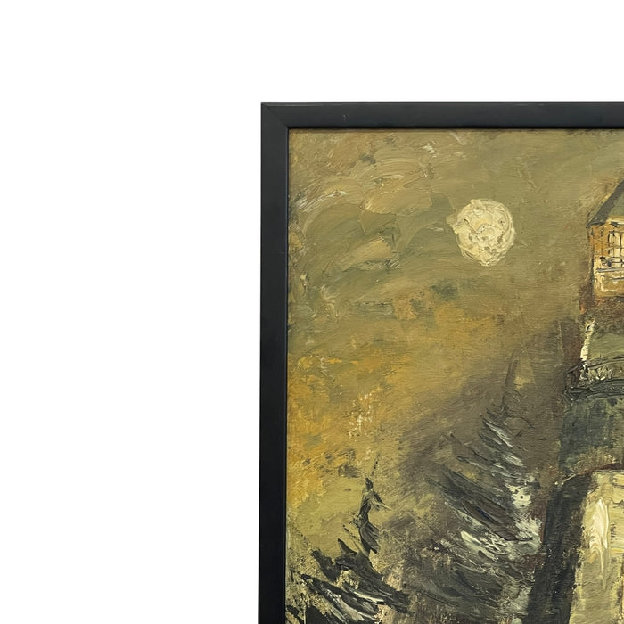Vintage Signed Lighthouse Landscape Painting by Betty, Coastal Scene, Framed Original