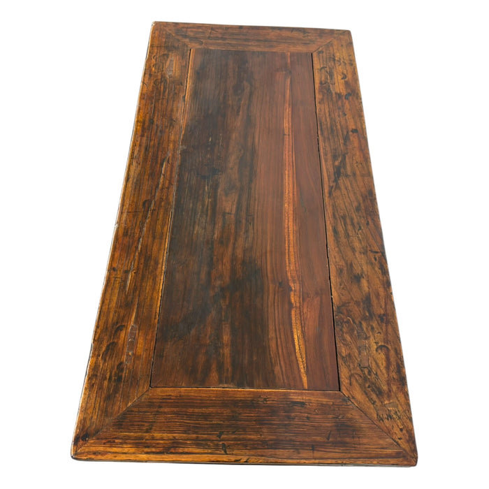 Traditional Chinese Style Dark Wood Console Table with Camel-Hump Apron