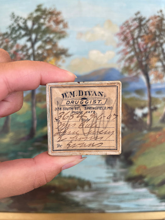 Antique 1907 Apothecary Box from W.M. Divan, Druggist - Springfield, Missouri.