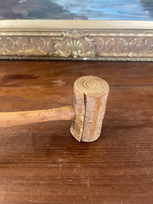 Vintage Rawhide Mallet with Wooden Handle - Mid-20th Century Leatherworking or Jewelry Tool