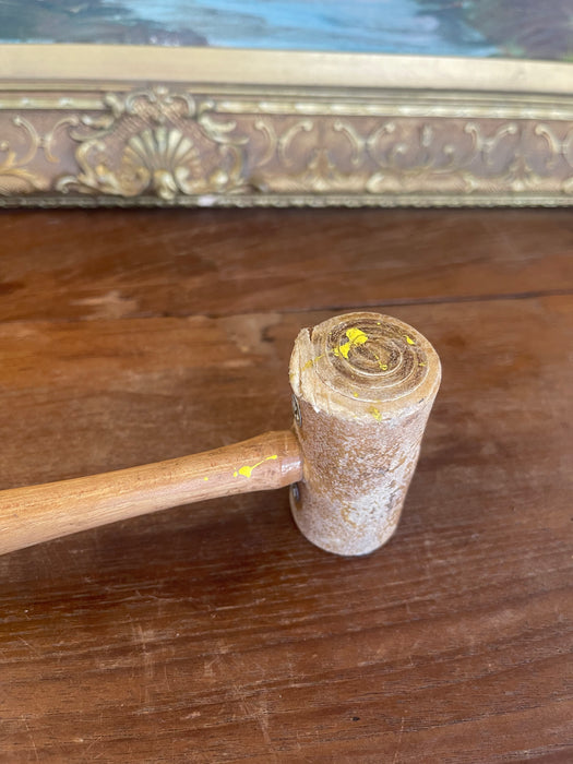 Vintage Rawhide Mallet with Wooden Handle - Mid-20th Century Leatherworking or Jewelry Tool