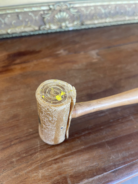 Vintage Rawhide Mallet with Wooden Handle - Mid-20th Century Leatherworking or Jewelry Tool