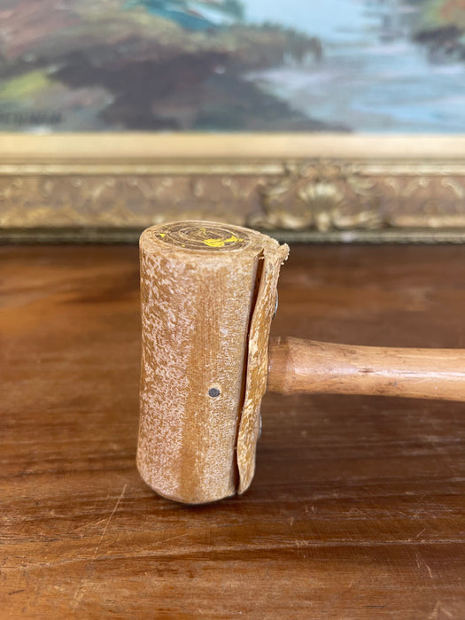 Vintage Rawhide Mallet with Wooden Handle - Mid-20th Century Leatherworking or Jewelry Tool