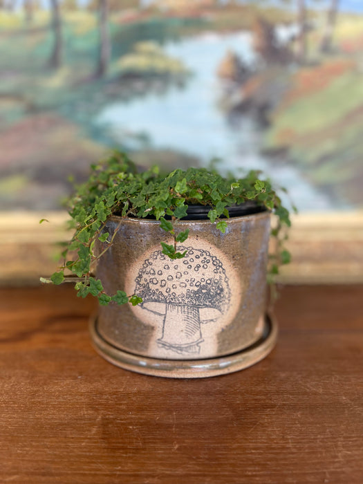 Handmade PNW Wheel-Thrown Signed Planter with Dish