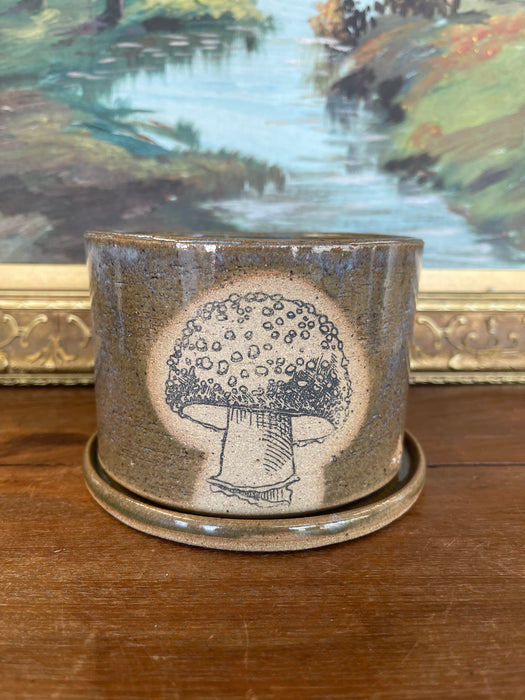 Handmade PNW Wheel-Thrown Signed Planter with Dish