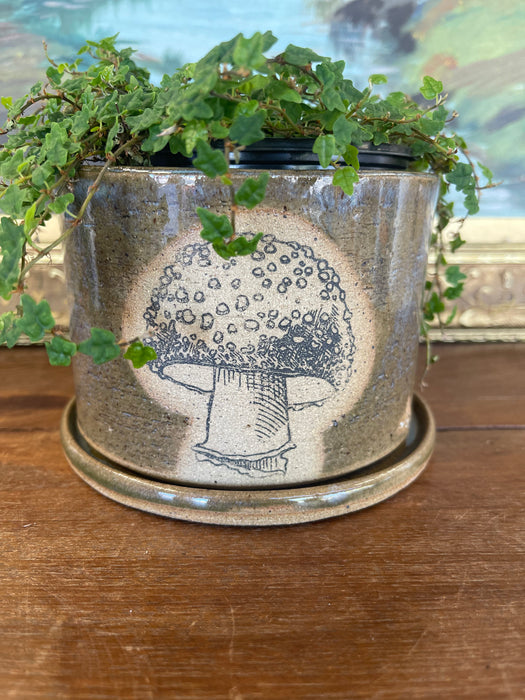 Handmade PNW Wheel-Thrown Signed Planter with Dish