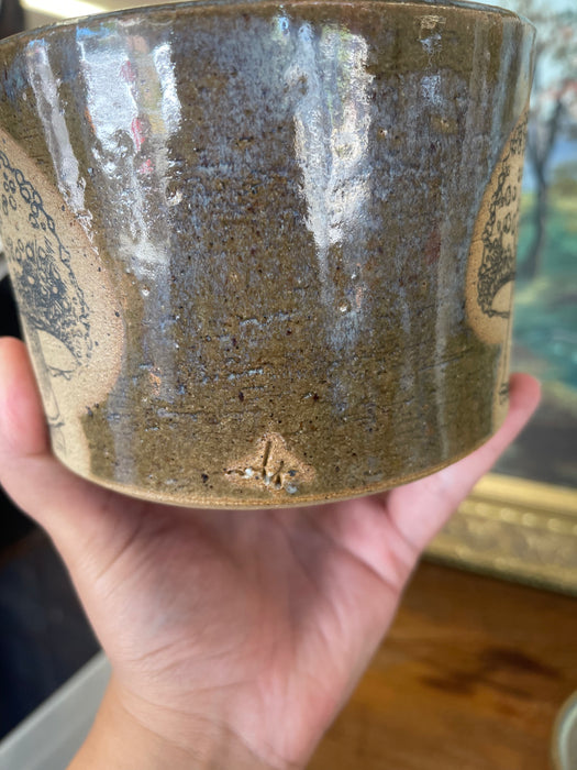 Handmade PNW Wheel-Thrown Signed Planter with Dish