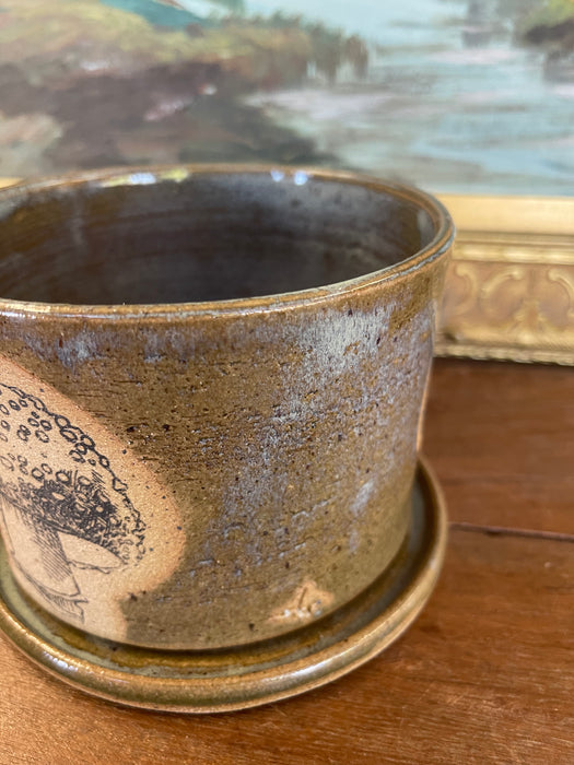 Handmade PNW Wheel-Thrown Signed Planter with Dish