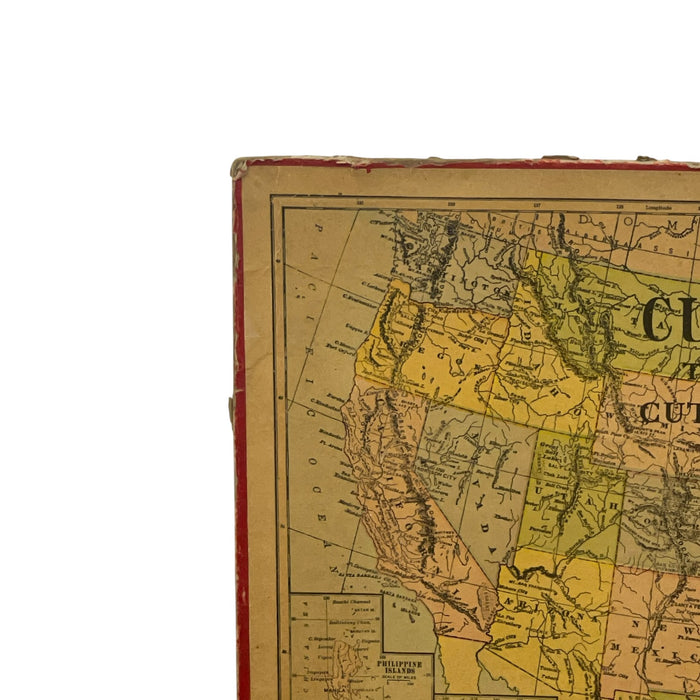 Vintage Milton Bradley's Cut-Out Map of the United States.