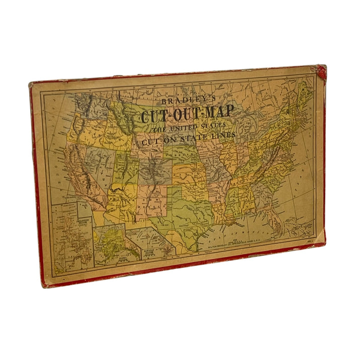 Vintage Milton Bradley's Cut-Out Map of the United States.