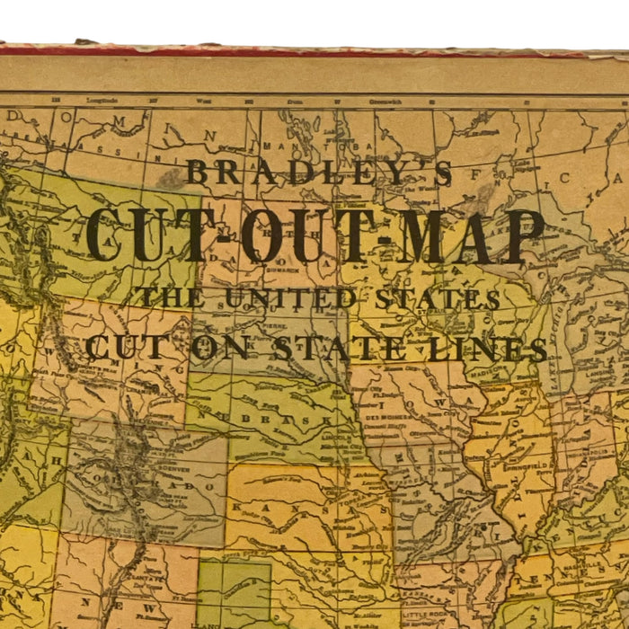 Vintage Milton Bradley's Cut-Out Map of the United States.