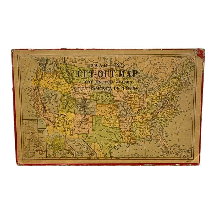 Vintage Milton Bradley's Cut-Out Map of the United States.