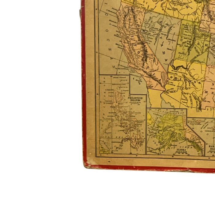 Vintage Milton Bradley's Cut-Out Map of the United States.