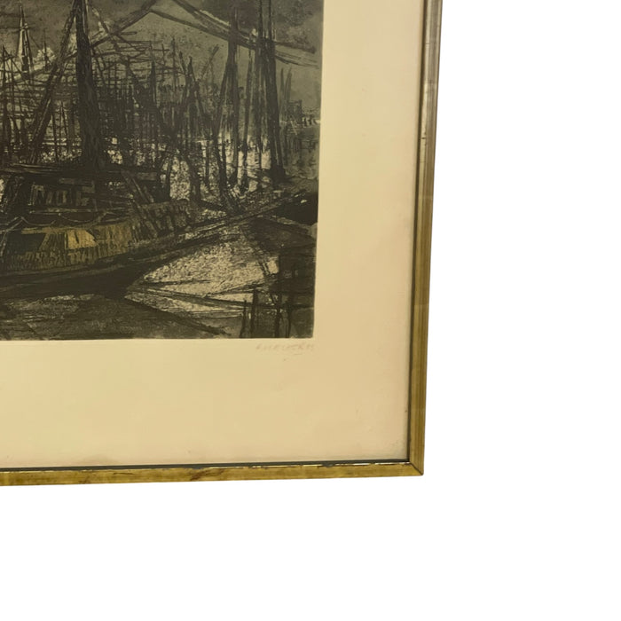 Signed Limited Edition Harbor Boats Art.