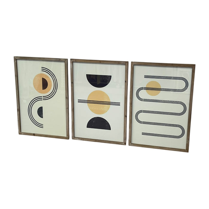 Set of 3 Framed Geometric Abstract Art Prints