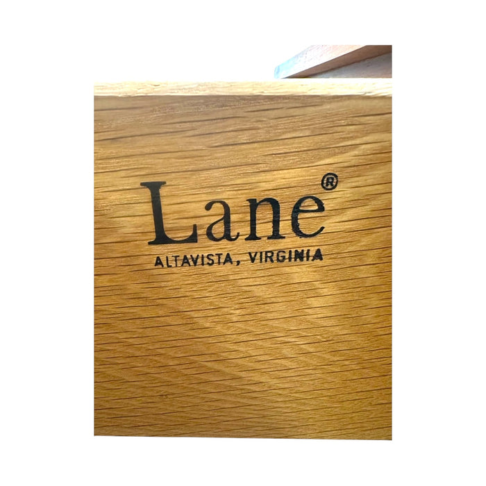 Mid-Century Modern 9-Drawer Walnut Lowboy Dresser Dovetailed Drawers by Lane.