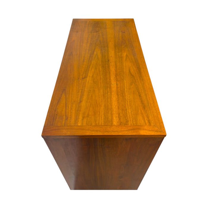 Vintage Mid-Century Modern 5-Drawer Walnut Highboy Dresser Dovetailed Drawers by Lane.