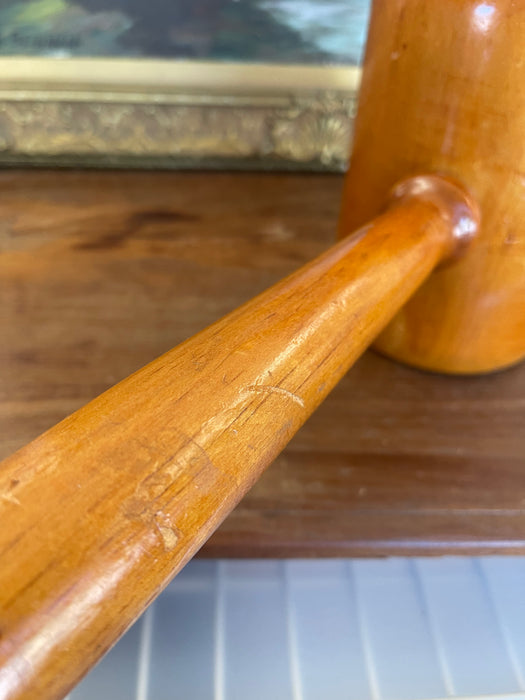 Vintage Hand-Turned Solid Wood Mallet with Smooth Finish.