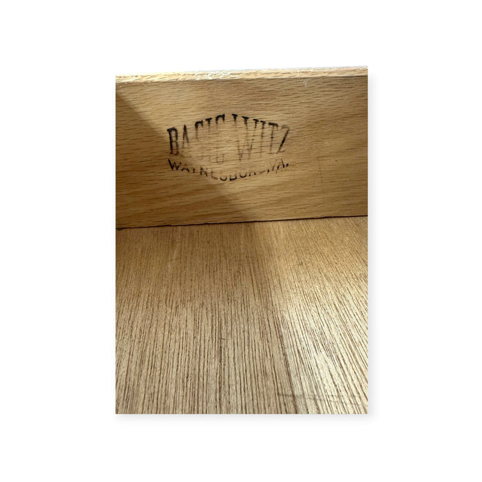 Vintage Mid-Century Modern Highboy Dresser Dovetailed Drawers Brass Finished Pulls.