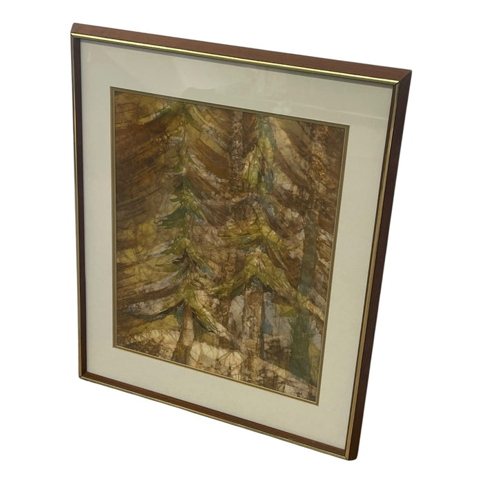Louise "Lou" Wilson "Forest Deep" Framed Batik Acrylic Forest Artwork