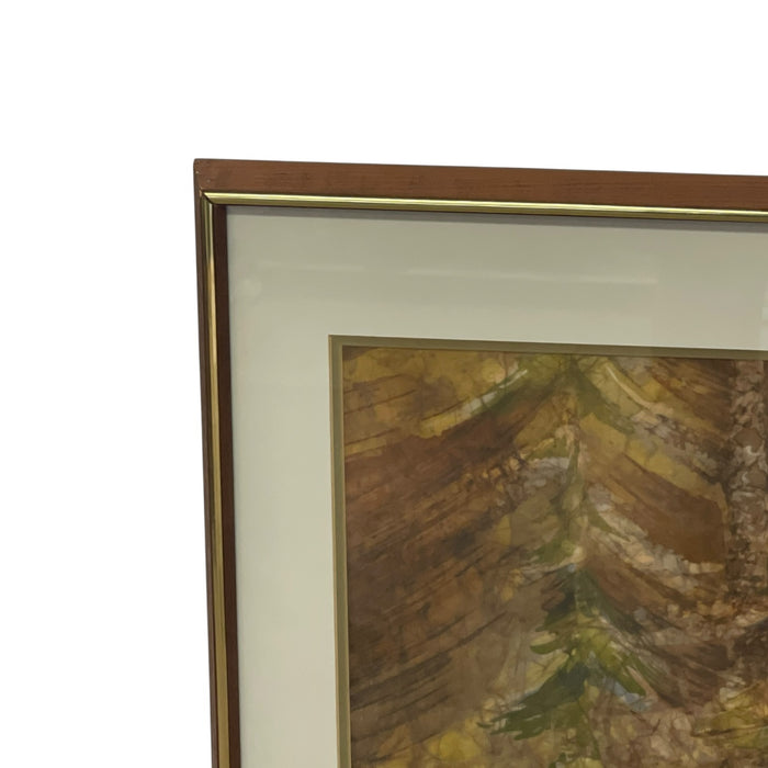 Louise "Lou" Wilson "Forest Deep" Framed Batik Acrylic Forest Artwork