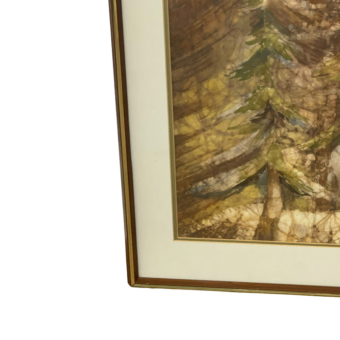Louise "Lou" Wilson "Forest Deep" Framed Batik Acrylic Forest Artwork
