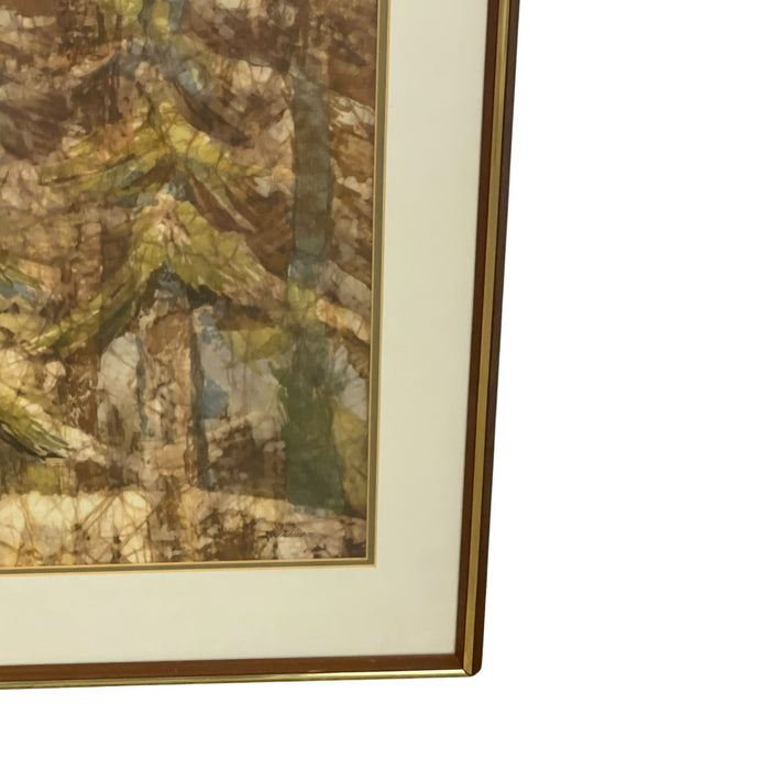 Louise "Lou" Wilson "Forest Deep" Framed Batik Acrylic Forest Artwork