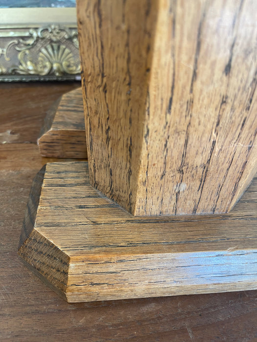 Vintage Handcrafted Bookends with Faceted Beveled Design, Possibly 1980s American Studio Craft