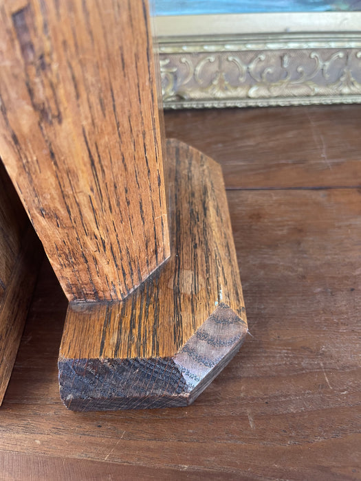 Vintage Handcrafted Bookends with Faceted Beveled Design, Possibly 1980s American Studio Craft