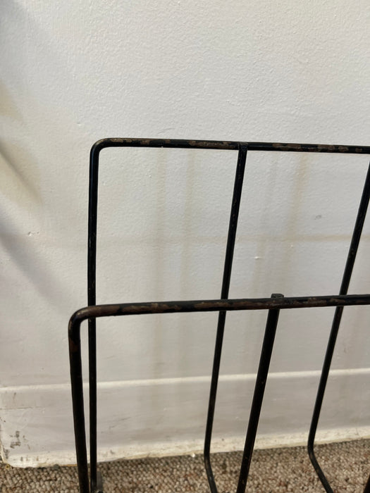 Mid-Century Modern Black Iron Wire Magazine Rack