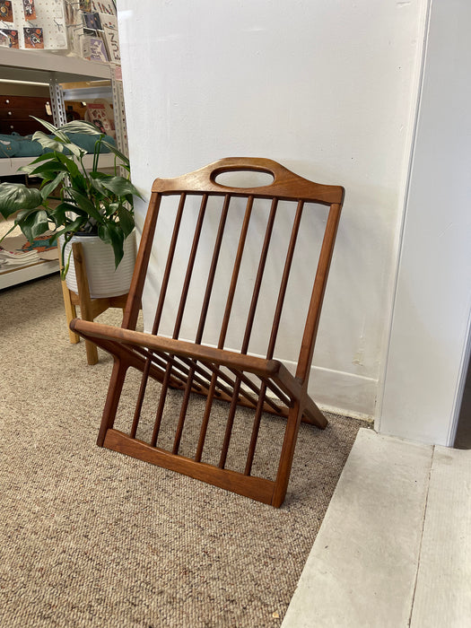 Vintage Mid-Century Modern Solid Walnut Magazine Rack Attributed to Arthur Umanoff.