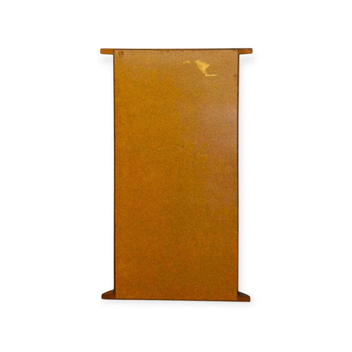 Vintage Mid-Century Modern Style Curved Wooden Frame Wall Mirror.
