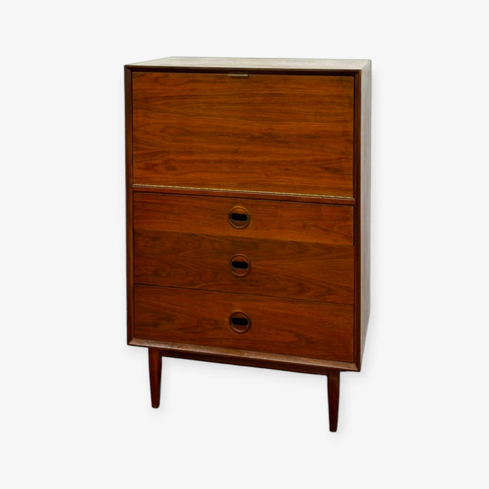 Vintage Mid Century Modern Drop-Front Secretary Desk & Chest of Drawers.
