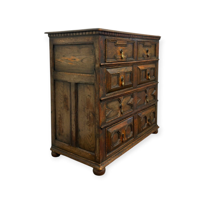 Antique Jacobean Style Carved Oak Dresser Chest of Drawers.( Available by online purchase only )