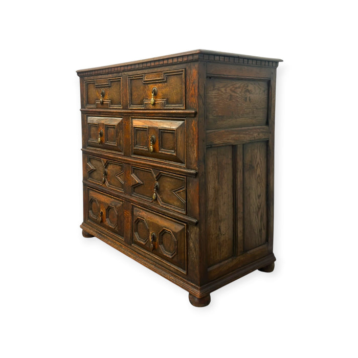 Antique Jacobean Style Carved Oak Dresser Chest of Drawers.( Available by online purchase only )