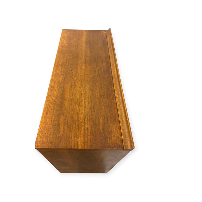 Vintage Mid Century Modern Broyhill Sculptra Walnut Highboy Dresser.