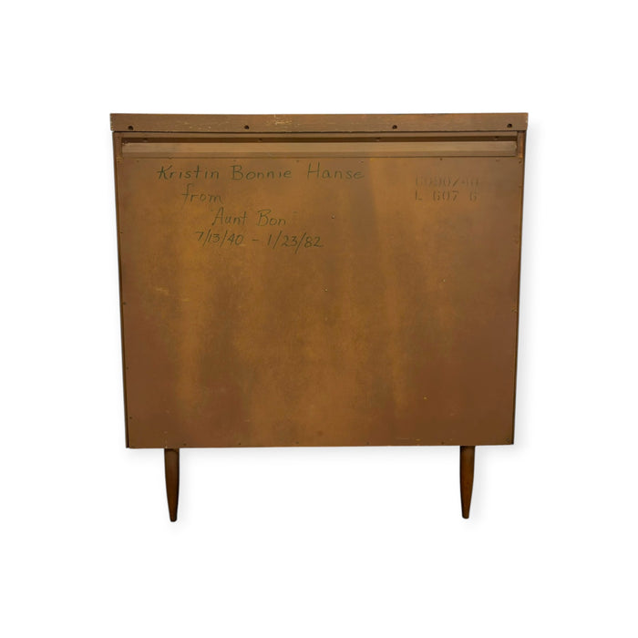 Vintage Mid Century Modern Broyhill Sculptra Walnut Highboy Dresser.