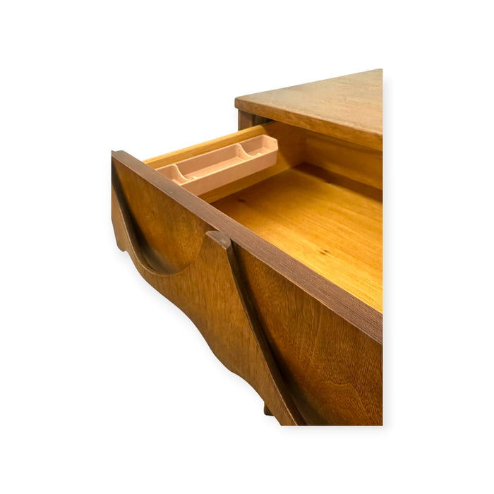 Vintage Mid Century Modern Broyhill Brasilia Walnut 5-Drawer Tallboy Dresser