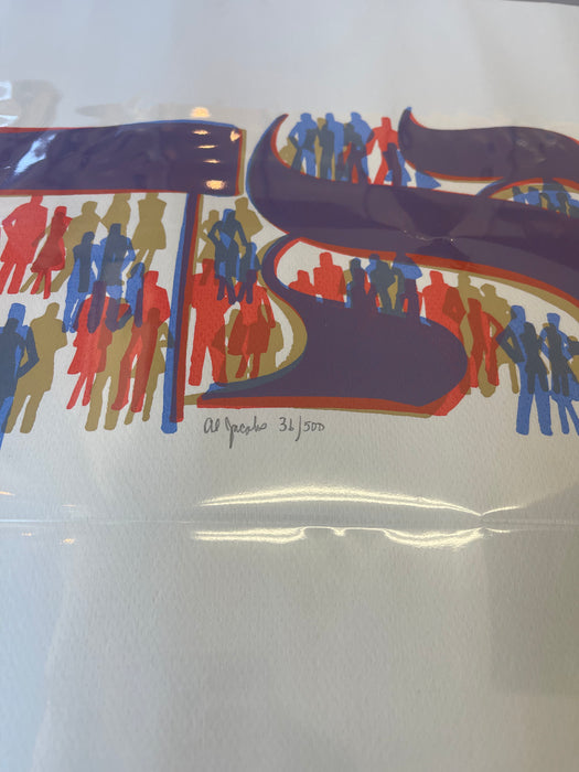 Al Jacobs "Shalom" Judaica Silkscreen Print - Signed and Numbered Limited Edition, Mid-Century Modern Pop Art