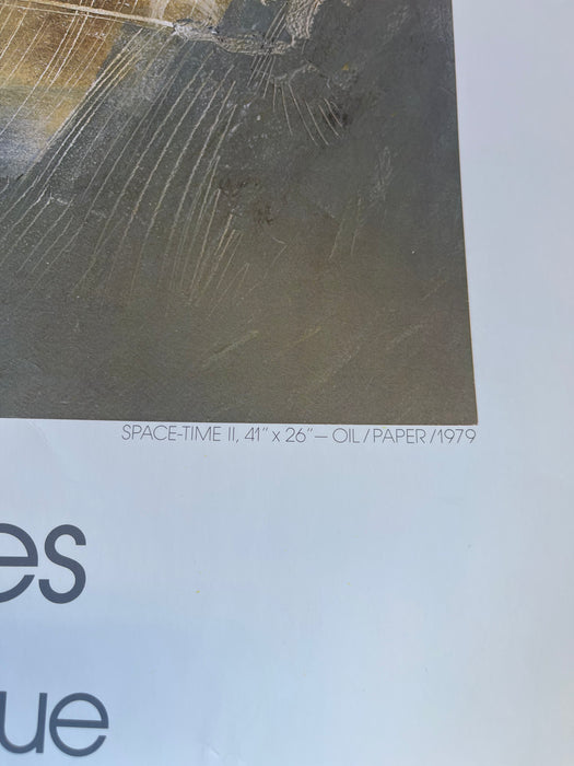 Chris Ranes 1980 French Exhibition Poster Featuring"Space-Time II" (1979) - Galerie Bleue, Grenoble - Abstract Oil on Paper Reproduction