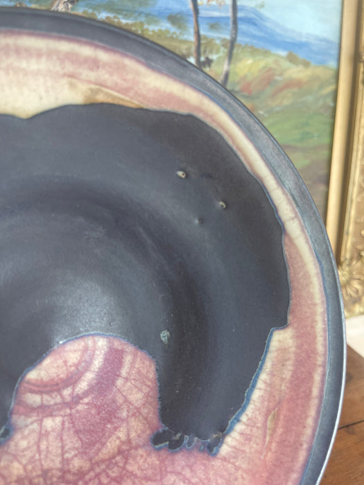 Signed Handcrafted Ceramic Bear Motif Art Plate