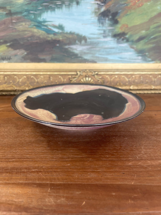 Signed Handcrafted Ceramic Bear Motif Art Plate