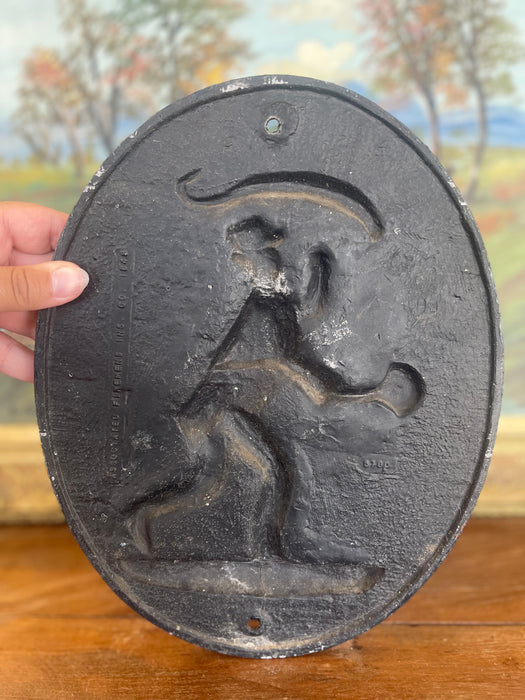 19th Century Cast Iron Firemark Plaque by Associated Firemen's Insurance Company. Washington D.C., 1848