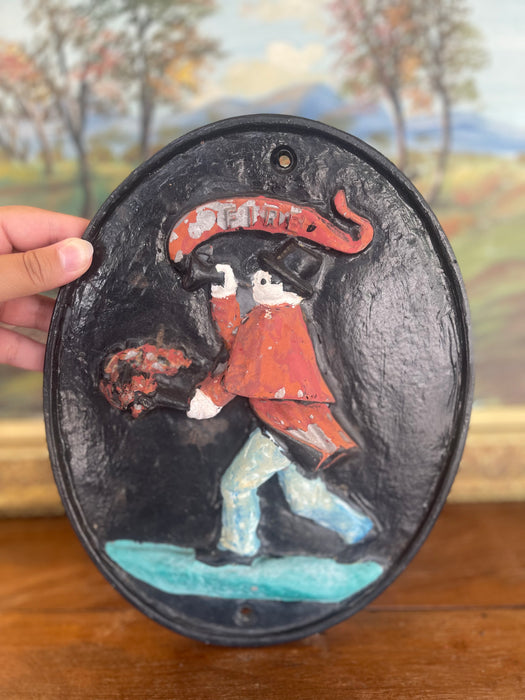 19th Century Cast Iron Firemark Plaque by Associated Firemen's Insurance Company. Washington D.C., 1848