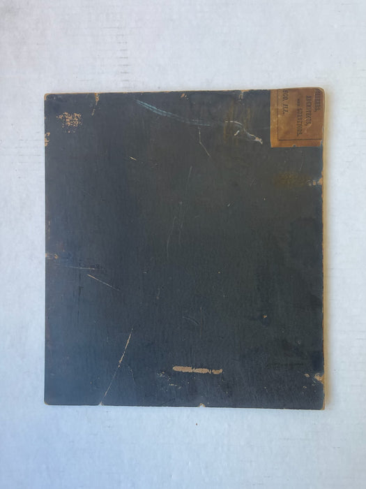 Likely 19th Century American Folk Landscape Painting on Artist's Board Featuring River, Forest, and Mountain Scene.