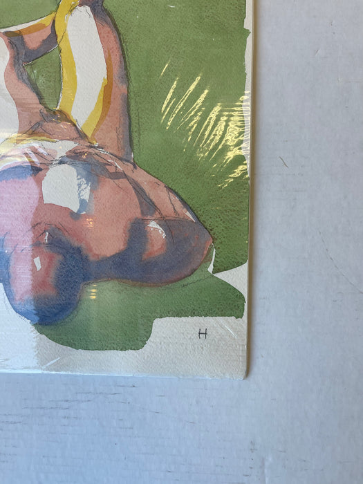 Set of three Contemporary Male Nude Watercolor Painting by Artist “H”- Expressive Figurative studies 2016