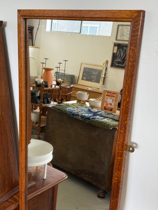 Vintage Mission Oak Floor Mirror Characteristic of Arts & Crafts Movement