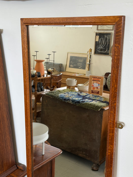 Vintage Mission Oak Floor Mirror Characteristic of Arts & Crafts Movement